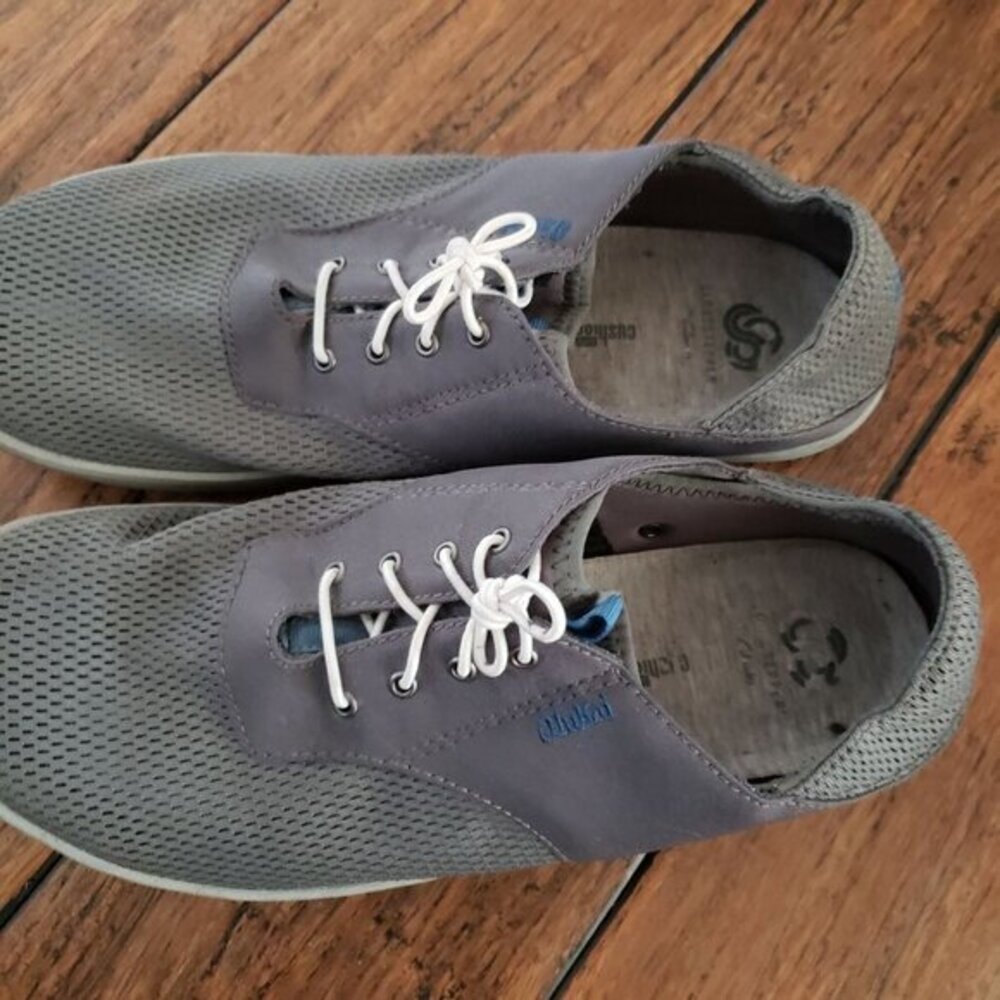 Olukai Nohea Moku Mens Boat Shoes Gray Grey Pre-Owned Size 8 - Picture 5 of 16